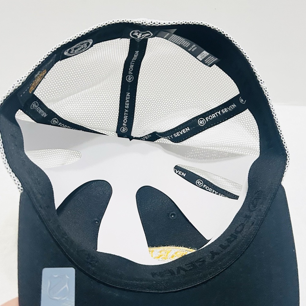 '47 Brand Boston Bruins Centennial‎ Merge Trophy Stretch Flex Hat Cap Black - Picture 5 of 5